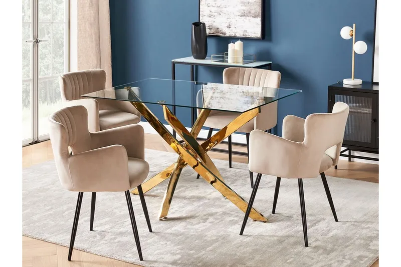 Vincenzo Matbord 70x120 cm - Transparent/Guld - Möbler - Bord & matgrupper - Matbord & köksbord