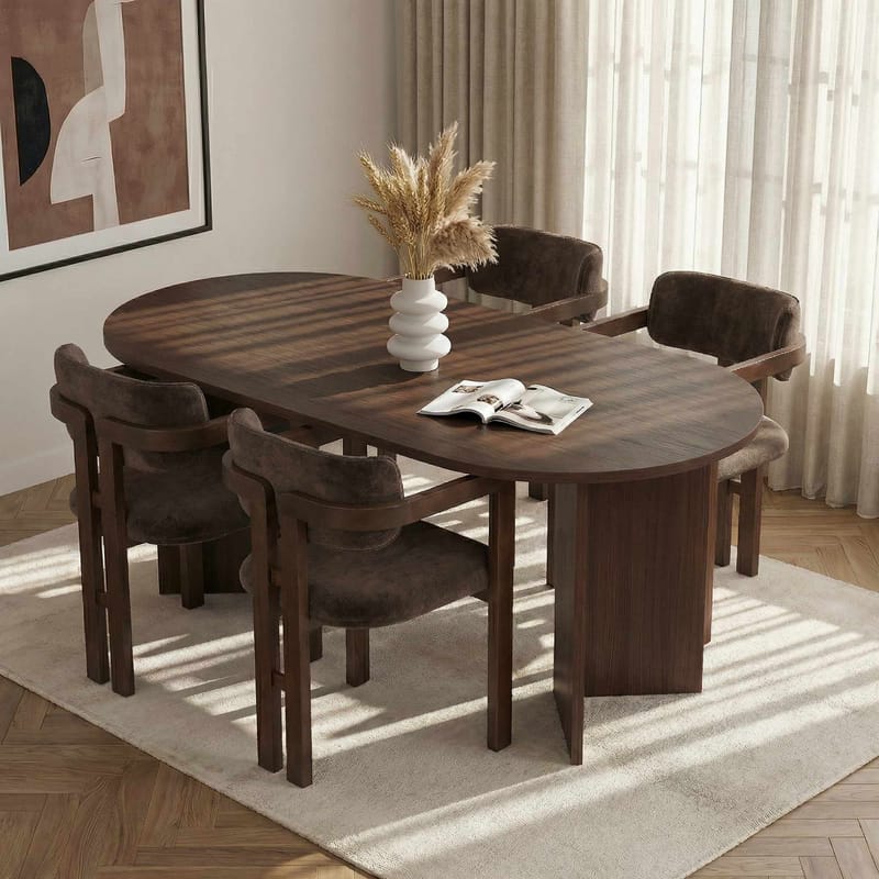 Vintar Matbord- och stolset 180x75x90 cm 5 delar - Milano Valnöt, Mörk valnöt, Brun - Möbler - Bord & matgrupper - Matgrupper