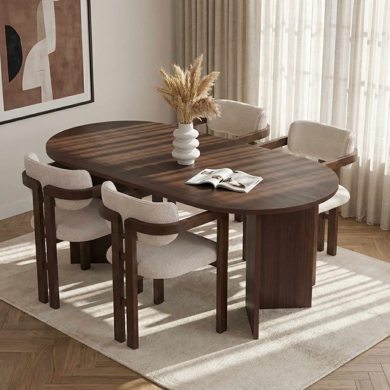 Vintar Matbord- och stolset 180x75x90 cm 5 delar - Milano Walnut, Dark Walnut, vit - Möbler - Bord & matgrupper - Matgrupper