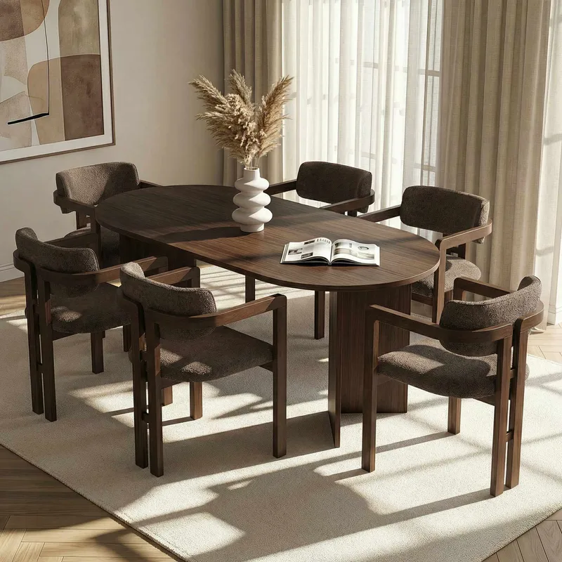Vintar Matbord- och stolset 180x75x90 cm 7 delar - Milano Valnöt, Mörk valnöt, Brun - Möbler - Bord & matgrupper - Matgrupper