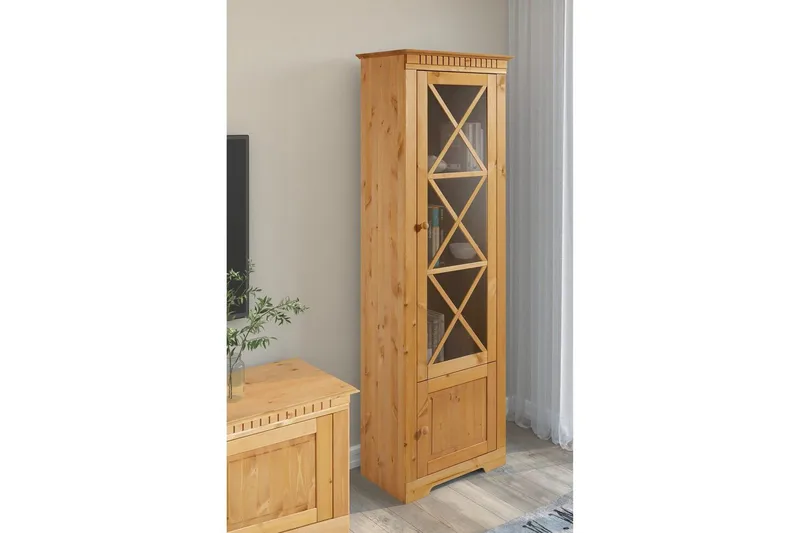 Vitrinskåp Lisa Betsad/Vax - Betsad/Vax - Förvaring - Skåp - Vitrinskåp