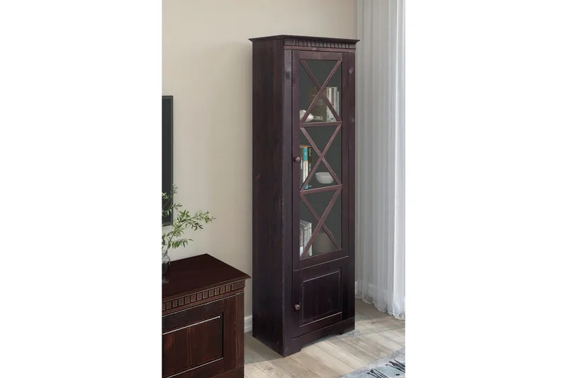 Vitrinskåp Lisa Havana/lack - Havana/lack - Förvaring - Skåp - Vitrinskåp