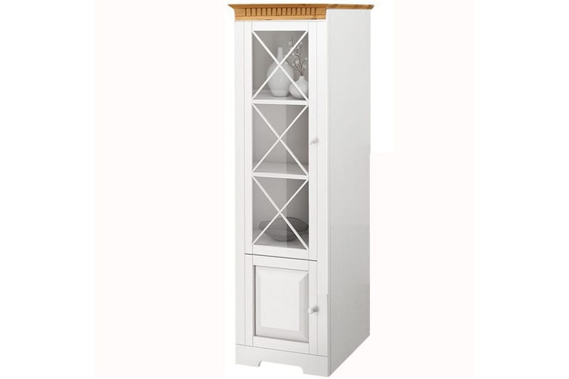 Vitrinskåp Lisa Vit/Honung - Vit/Honung - Förvaring - Skåp - Vitrinskåp