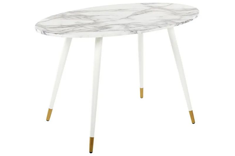 Wellon Matbord 70x120 cm, Vit/Guld