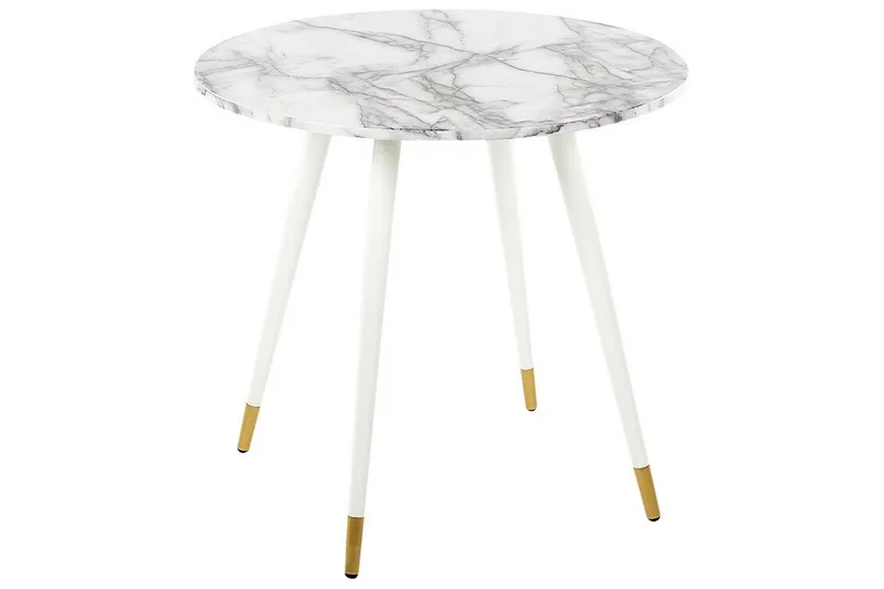 Wellon Matbord 80 cm, Vit/Guld