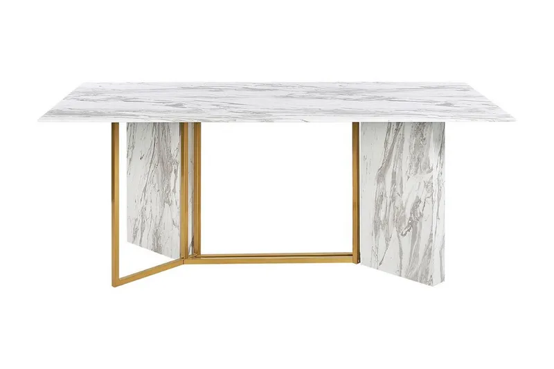 Wikwa Matbord 100x200 cm - Vit/Svart/Guld - Möbler - Bord & matgrupper - Matbord & köksbord