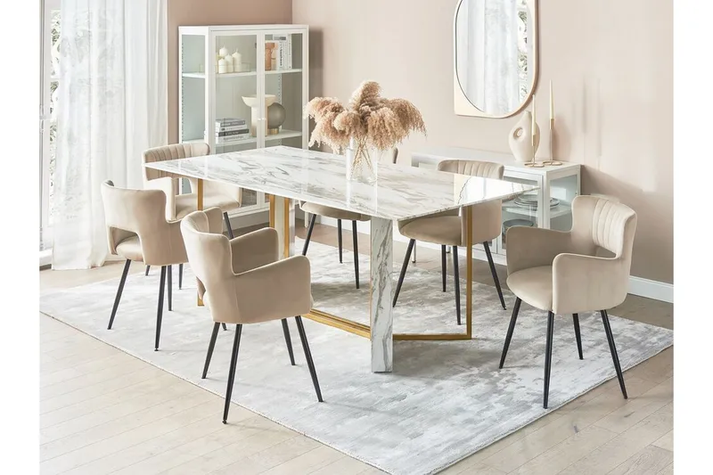 Wikwa Matbord 100x200 cm - Vit/Svart/Guld - Möbler - Bord & matgrupper - Matbord & köksbord