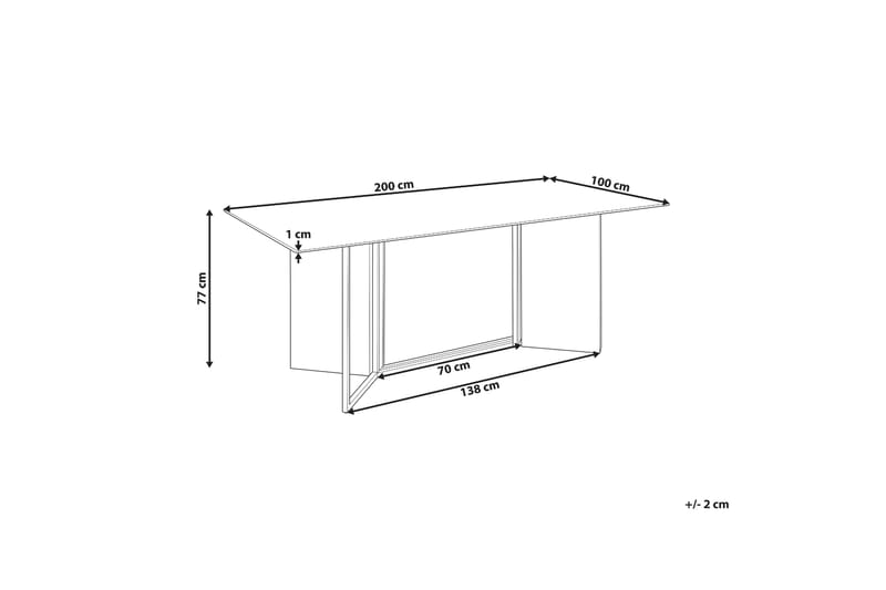 Wikwa Matbord 100x200 cm - Vit/Svart/Guld - Möbler - Bord & matgrupper - Matbord & köksbord