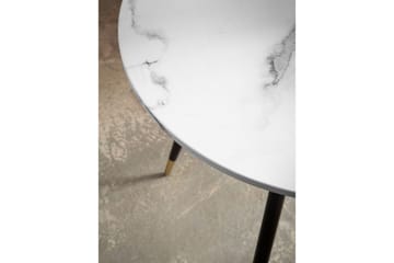 Wohnling Litet Runt Matbord 75 cm med Marmorutseende och Gyllene Ben - Vit - Möbler - Bord & matgrupper - Matbord & köksbord