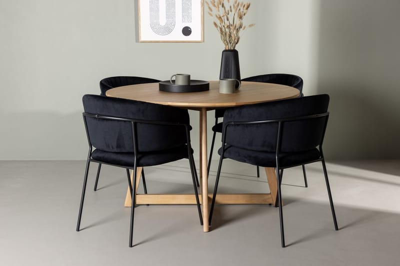 Yakidon Matbord 120 cm med 4 Selma Matstol