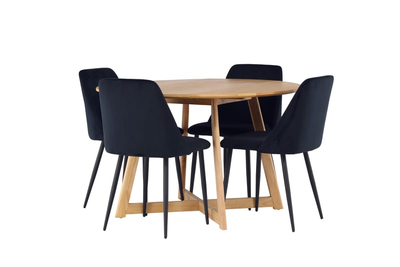 Yakidon Matgrupp 120 cm Rund med 4 Night stolar - Svart - Möbler - Bord & matgrupper - Matgrupper