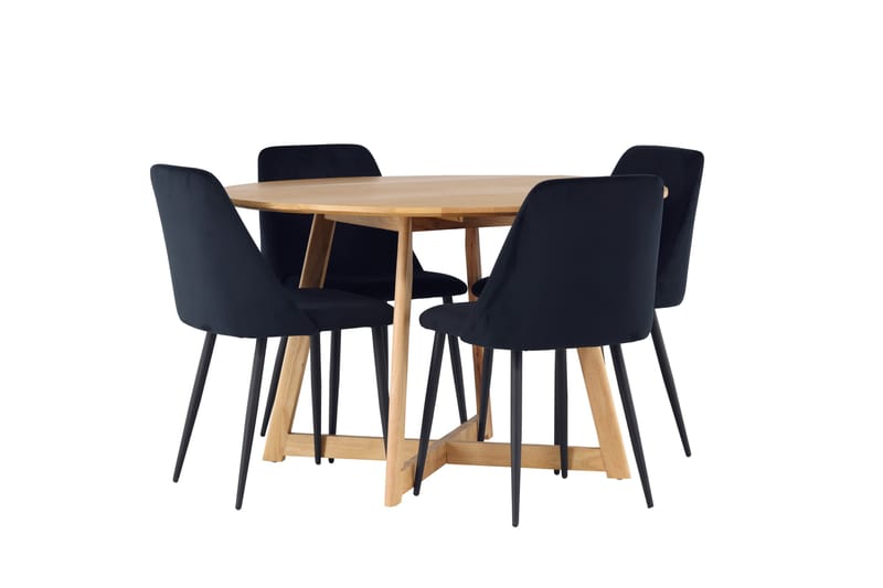 Yakidon Matgrupp 120 cm Rund med 4 Night stolar - Svart - Möbler - Bord & matgrupper - Matgrupper