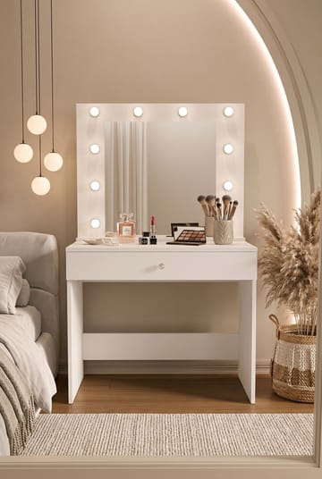 Yoren Sminkbord 80x147x42,5 cm - Vit - Möbler - Bord & matgrupper - Sminkbord & toalettbord