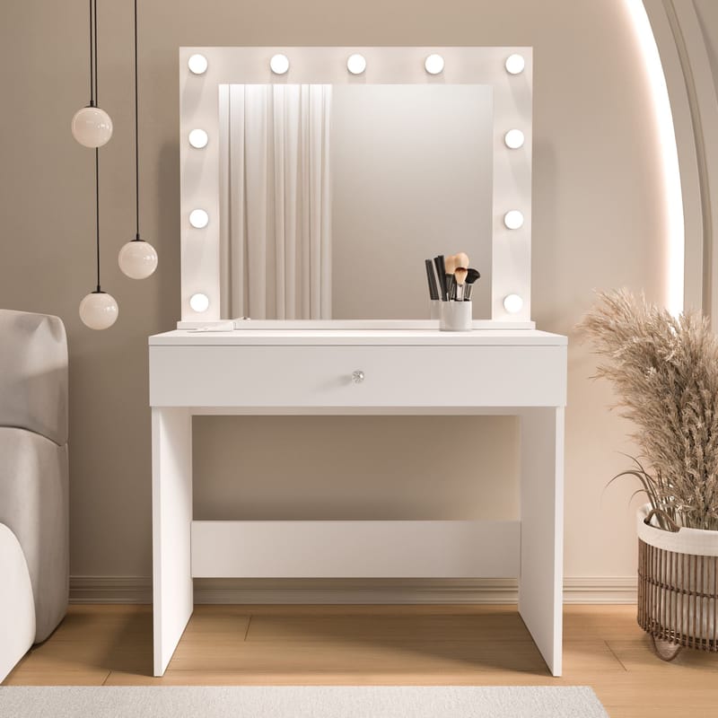 Yoren Sminkbord 80x147x42,5 cm - Vit - Möbler - Bord & matgrupper - Sminkbord & toalettbord