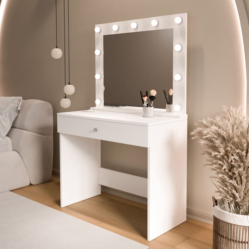 Yoren Sminkbord 80x147x42,5 cm - Vit - Möbler - Bord & matgrupper - Sminkbord & toalettbord