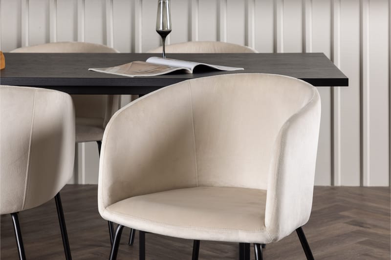 Ystad Matgrupp  220 cm Rektangulär med 6 Berit stolar - Beige - Möbler - Bord & matgrupper - Matgrupper