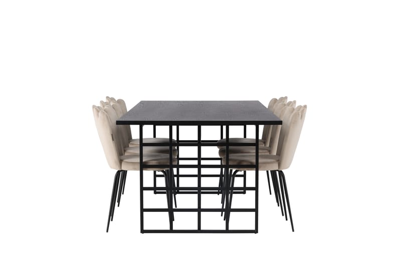 Ystad Matgrupp  220 cm Rektangulär med 6 Limhamn stolar - Beige - Möbler - Bord & matgrupper - Matgrupper