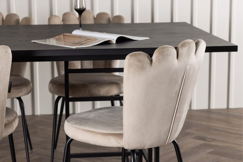 Ystad Matgrupp  220 cm Rektangulär med 6 Limhamn stolar - Beige - Möbler - Bord & matgrupper - Matgrupper