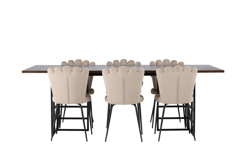 Ystad Matgrupp 220 cm Rektangulär med 6 Limhamn stolar - Beige - Möbler - Bord & matgrupper - Matgrupper