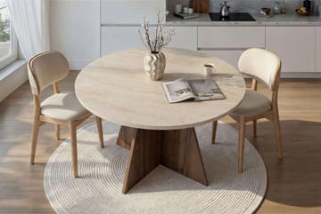 Zalen Matbord 120x75x120 cm - Travertine Walnut - Möbler - Bord & matgrupper - Matbord & köksbord