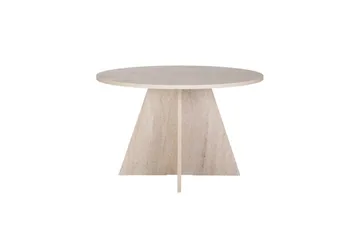 Zalen Runt Matbord 120 cm med Valnöts- och Travertinutseende - Beige - Möbler - Bord & matgrupper - Matbord & köksbord