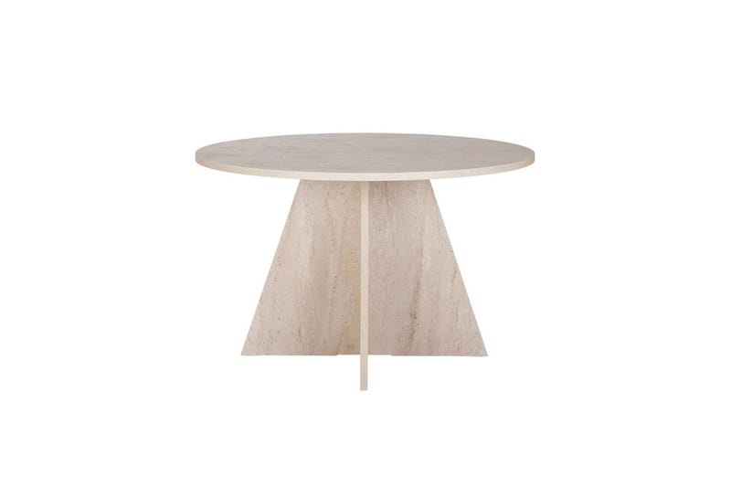 Zalen Runt Matbord 120 cm med Valnöts- och Travertinutseende - Beige - Möbler - Bord & matgrupper - Matbord & köksbord