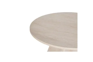 Zalen Runt Matbord 120 cm med Valnöts- och Travertinutseende - Beige - Möbler - Bord & matgrupper - Matbord & köksbord