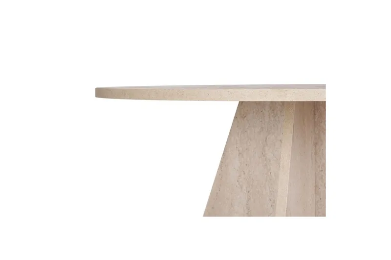 Zalen Runt Matbord 120 cm med Valnöts- och Travertinutseende - Beige - Möbler - Bord & matgrupper - Matbord & köksbord