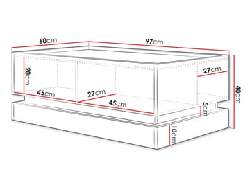 Zelric Soffbord 97 cm - Svart - Möbler - Bord & matgrupper - Soffbord