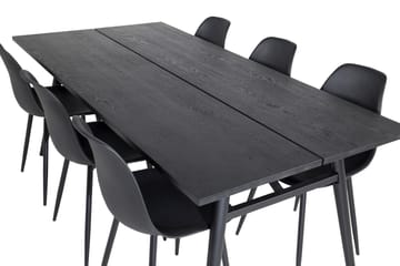 Zenazmi Förlängningsbar Matgrupp 195 cm inkl 6 Ypas Stolar - Svart - Möbler - Bord & matgrupper - Matgrupper