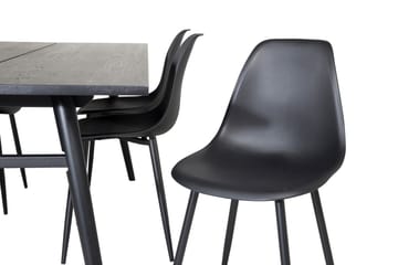 Zenazmi Förlängningsbar Matgrupp 195 cm inkl 6 Ypas Stolar - Svart - Möbler - Bord & matgrupper - Matgrupper