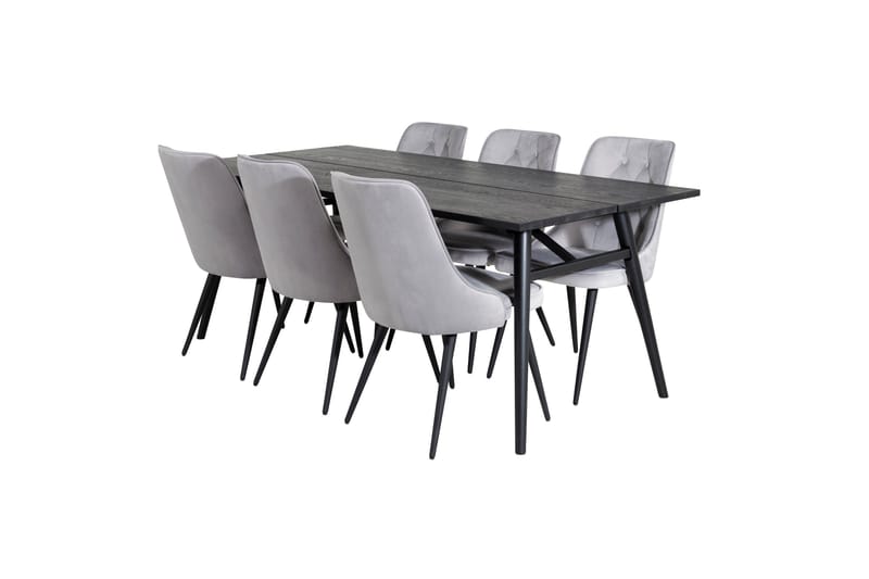 Zenazmi Matbord 195 cm med 6 st Valera Lyx Sammetstol