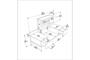 Zenn Sminkbord 100 cm - Antracit - Möbler - Bord & matgrupper - Sminkbord & toalettbord