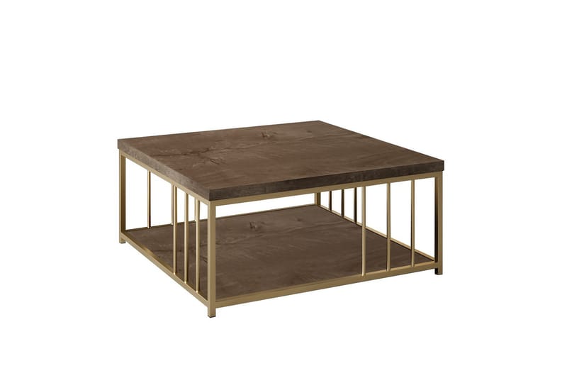 Zenn Soffbord 90x90 cm Brun/Guld - Hanah Home - Soffbord