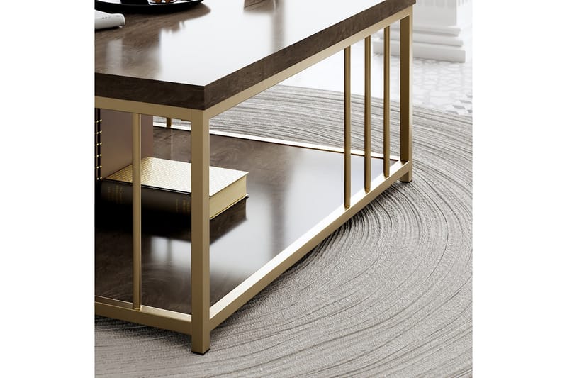 Zenn Soffbord 90x90 cm Brun/Guld - Hanah Home - Möbler - Bord & matgrupper - Soffbord