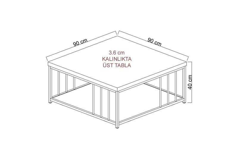 Zenn Soffbord 90x90 cm Brun/Svart - Hanah Home - Möbler - Bord & matgrupper - Soffbord