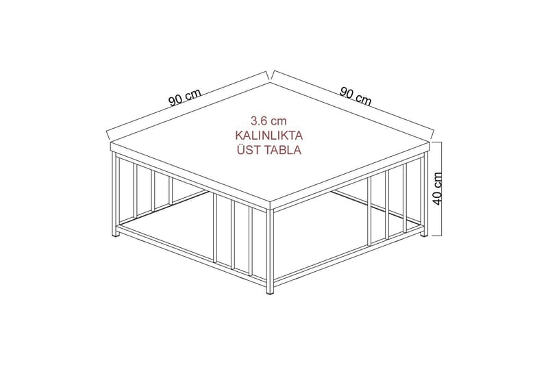 Zenn Soffbord 90x90 cm Brun/Svart - Hanah Home - Soffbord