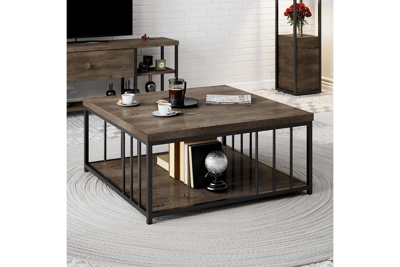 Zenn Soffbord 90x90 cm Brun/Svart - Hanah Home - Soffbord