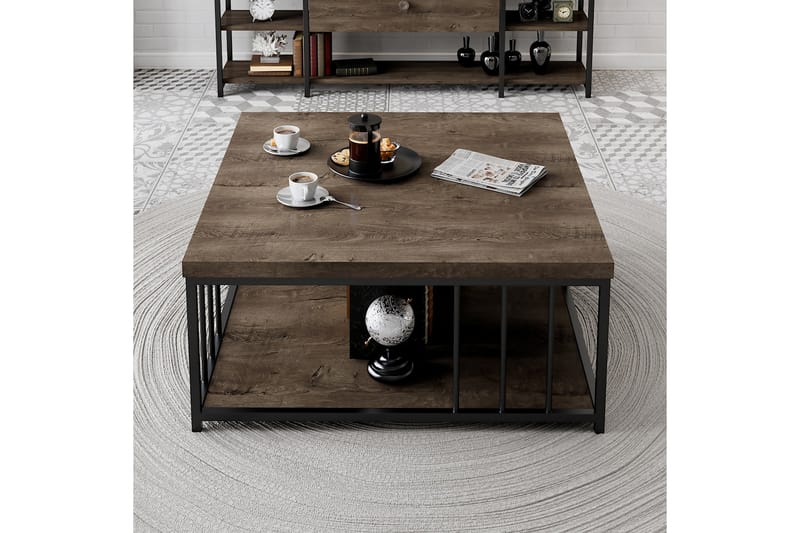 Zenn Soffbord 90x90 cm Brun/Svart - Hanah Home - Möbler - Bord & matgrupper - Soffbord