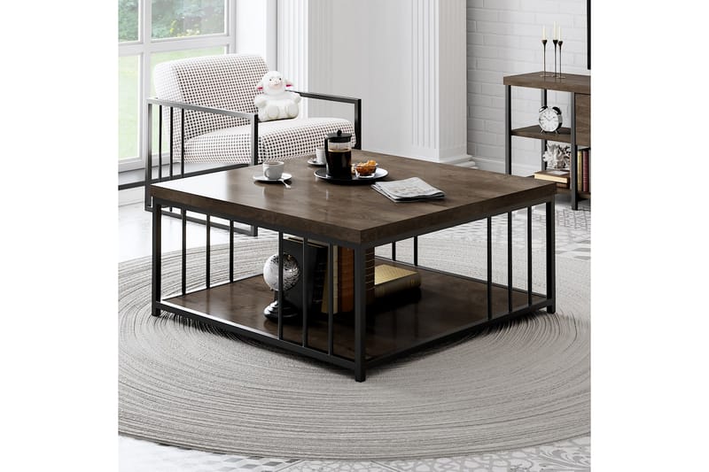 Zenn Soffbord 90x90 cm Brun/Svart - Hanah Home - Möbler - Bord & matgrupper - Soffbord