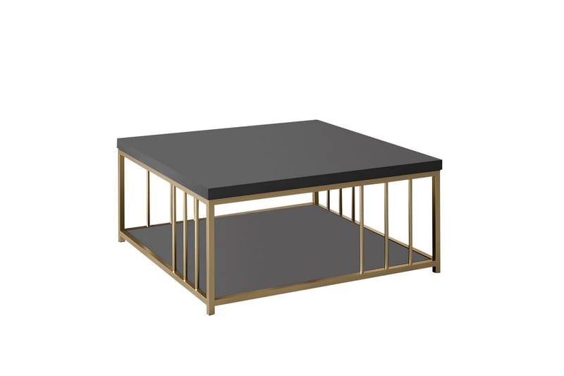 Zenn Soffbord 90x90 cm Svart/Guld - Hanah Home - Soffbord