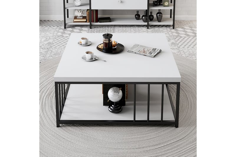 Zenn Soffbord 90x90 cm Vit/Svart - Hanah Home - Möbler - Bord & matgrupper - Soffbord