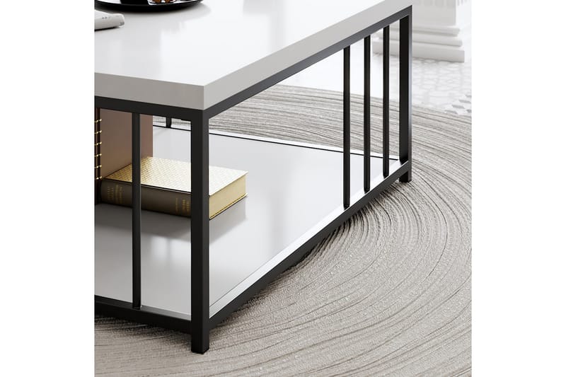 Zenn Soffbord 90x90 cm Vit/Svart - Hanah Home - Möbler - Bord & matgrupper - Soffbord