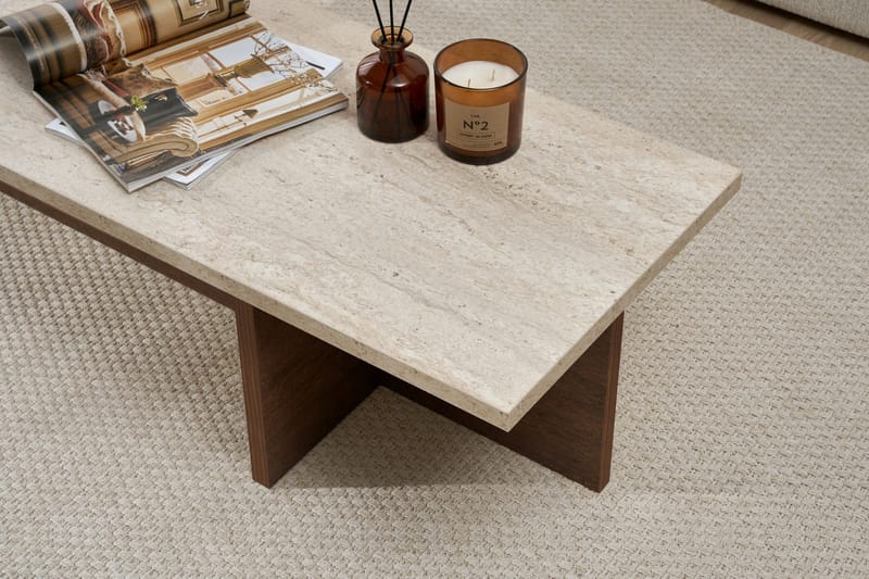 Zephral Soffbord 120x30x45 cm - Travertin, Milano Walnut - Möbler - Bord & matgrupper - Soffbord