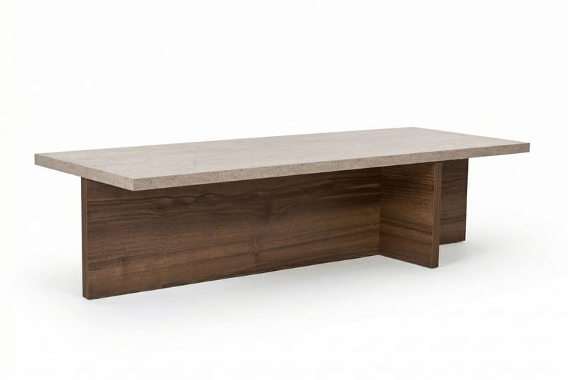 Zephral Soffbord 120x30x45 cm - Travertin, Milano Walnut - Möbler - Bord & matgrupper - Soffbord