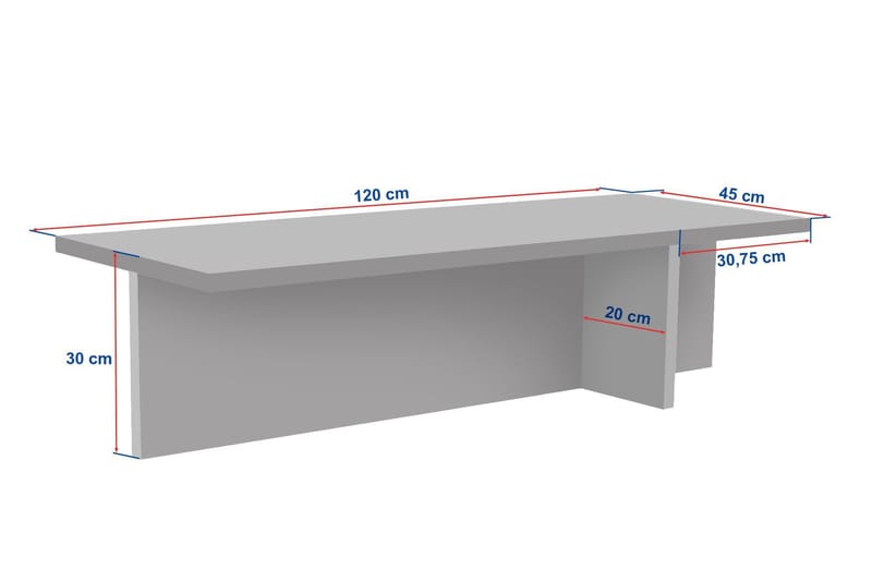 Zephral Soffbord 120x30x45 cm - Travertin, Milano Walnut - Möbler - Bord & matgrupper - Soffbord