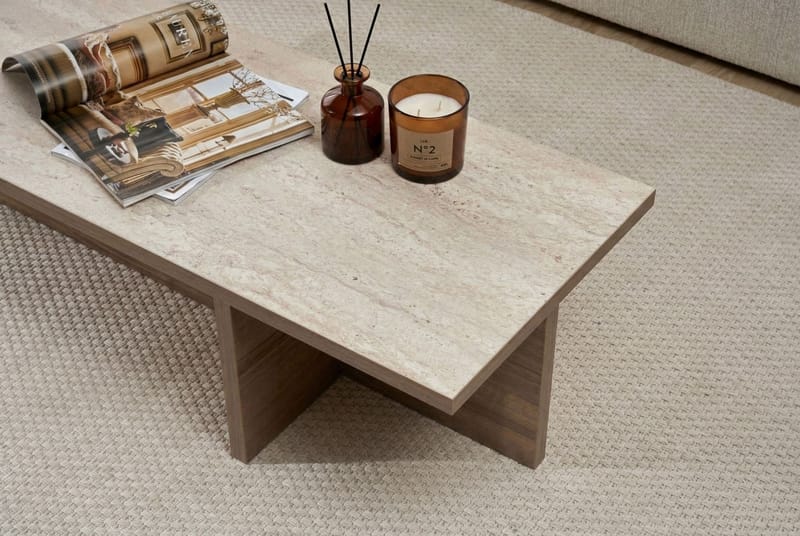Zephral Soffbord 120x30x45 cm - Travertin, Milano Walnut - Möbler - Bord & matgrupper - Soffbord