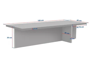 Zephral Soffbord 120x30x45 cm - Travertin, Milano Walnut - Möbler - Bord & matgrupper - Soffbord
