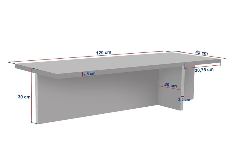 Zephral Soffbord 120x30x45 cm - Travertin, Milano Walnut - Möbler - Bord & matgrupper - Soffbord