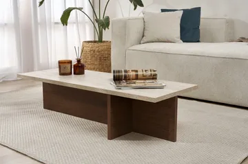 Zephral Soffbord 120x30x45 cm - Travertin, Milano Walnut - Möbler - Bord & matgrupper - Soffbord